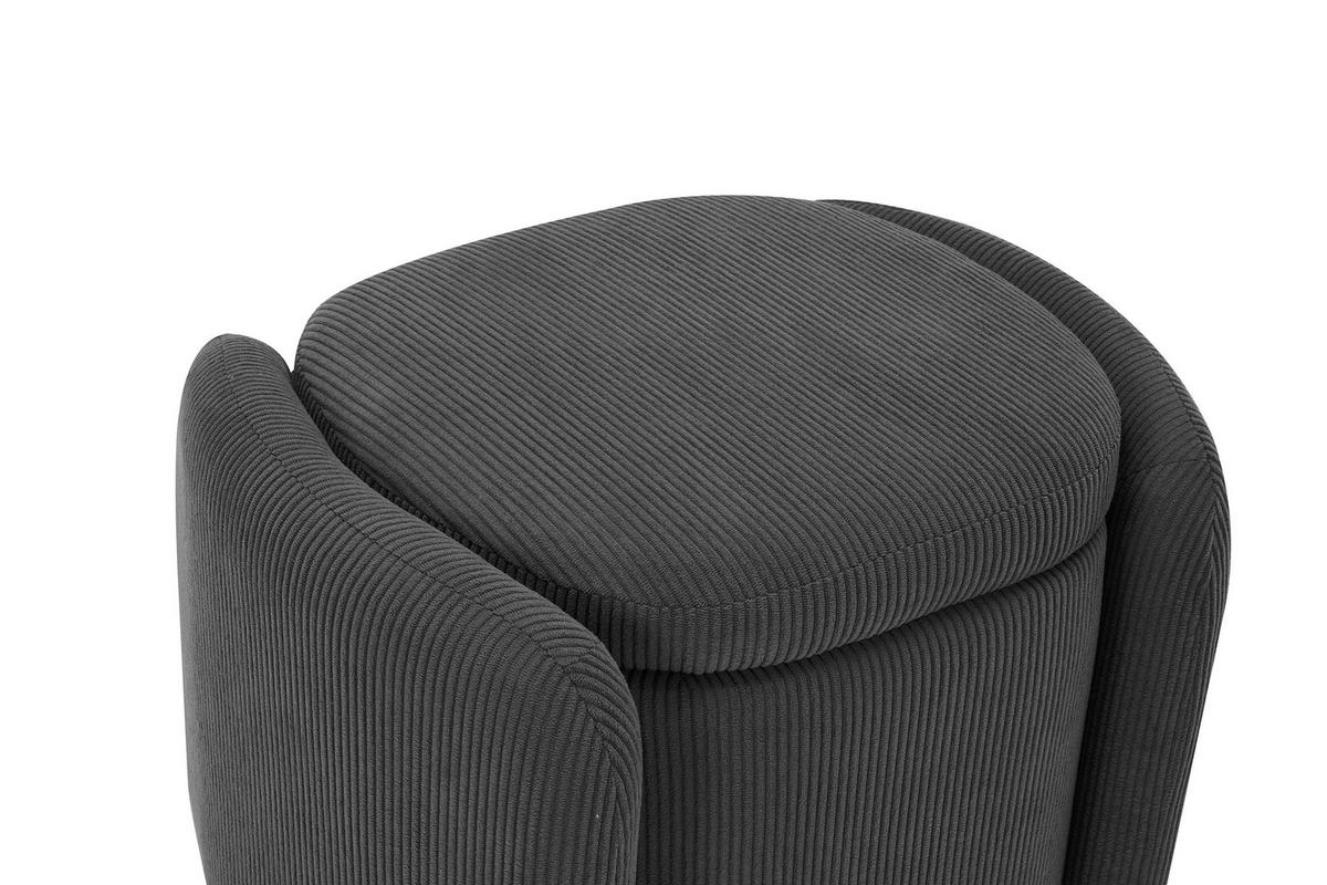 HOCKER in Textil Grau  - Schwarz/Grau, Design, Kunststoff/Textil (57/47/42cm) - P & B