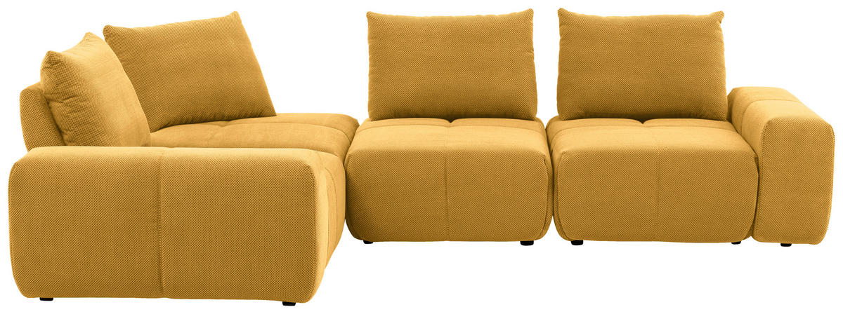 ECKSOFA in Velours Terracotta  236/326 cm  - Terracotta/Schwarz, Design, Kunststoff/Textil (236/326cm) - Xora