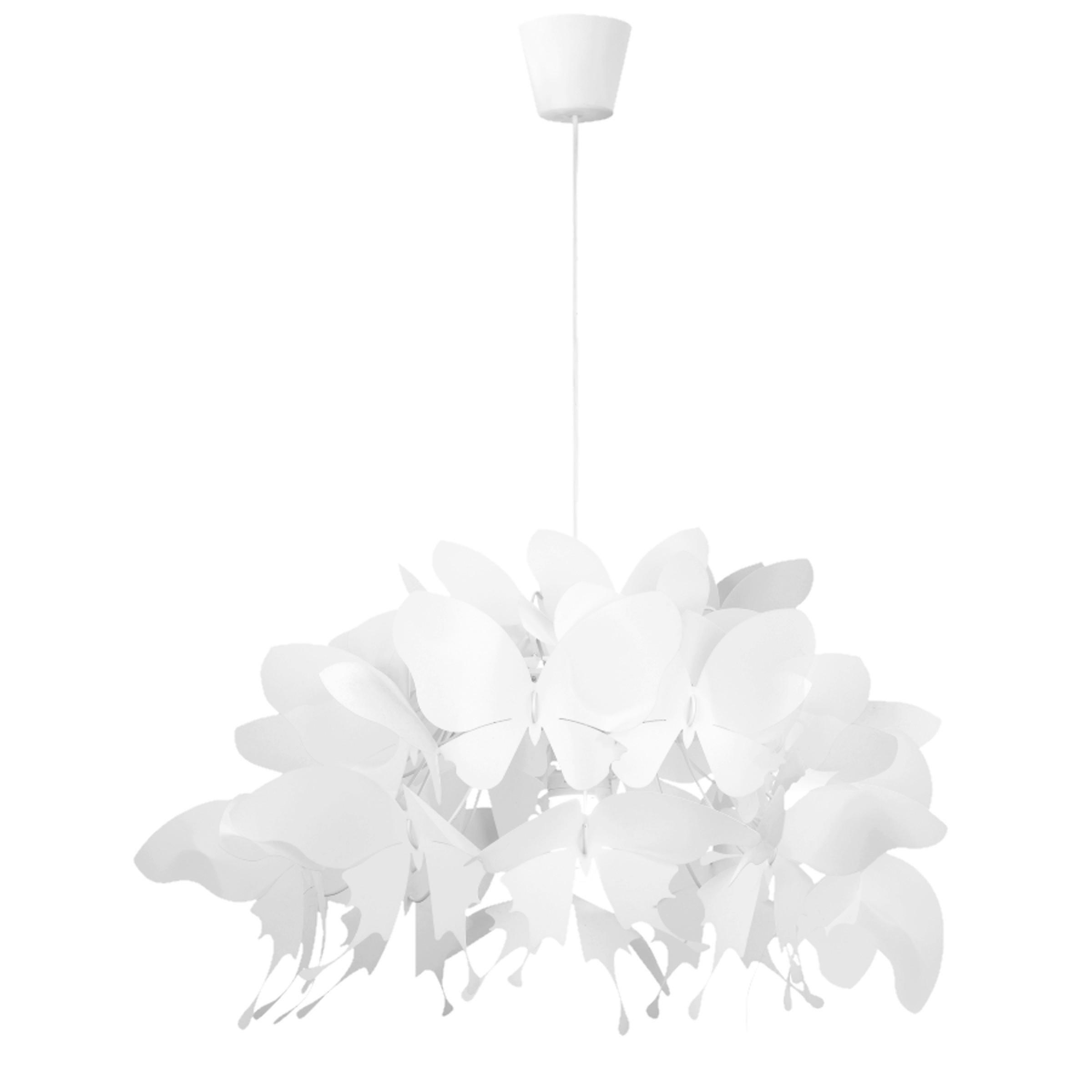 XXXLutz Kinderhängeleuchte Farfalla Weiß 50x115 cm