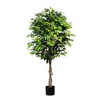 KUNSTPFLANZE Ficus Benjamina 180 cm  - Schwarz/Braun, Design, Naturmaterialien/Kunststoff (180cm) - P & B