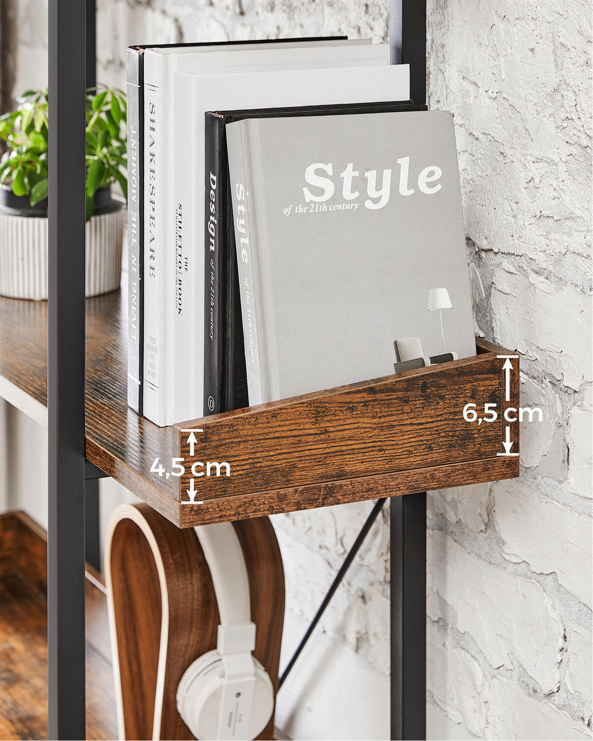 REGÁL, hnedá, čierna, oceľ, 100/178/28 cm - hnedá/čierna, Basics, kov/kompozitné drevo (100/178/28cm) - Boxxx