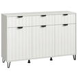 SIDEBOARD  138/90,5/40 cm 3 Schublade(n)  - Schwarz/Weiß, Basics, Holzwerkstoff/Metall (138/90,5/40cm) - Carryhome
