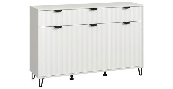 SIDEBOARD  138/90,5/40 cm 3 Schublade(n)  - Schwarz/Weiß, Basics, Holzwerkstoff/Metall (138/90,5/40cm) - Carryhome