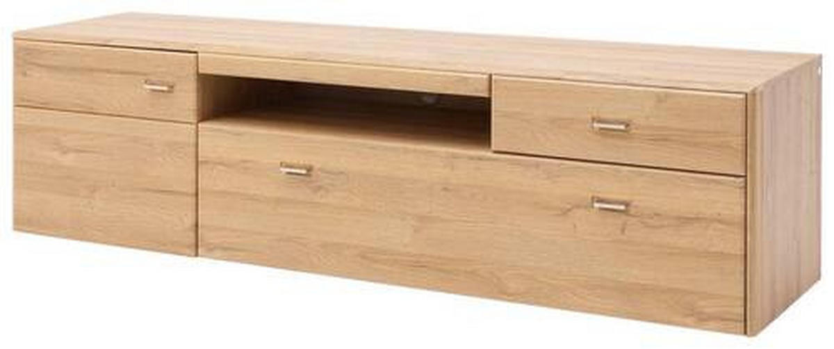 LOWBOARD Eichefarben  205/55/52 cm  - Eichefarben/Silberfarben, Konventionell, Holzwerkstoff/Metall (205/55/52cm) - Cantus