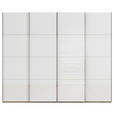 SCHWEBETÜRENSCHRANK - Chromfarben/Weiß, Design, Glas/Holzwerkstoff (271/235/68cm) - Novel
