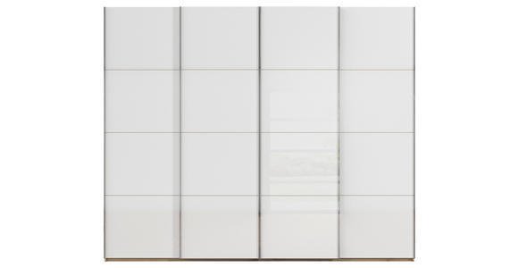 SCHWEBETÜRENSCHRANK - Chromfarben/Weiß, Design, Glas/Holzwerkstoff (271/235/68cm) - Novel