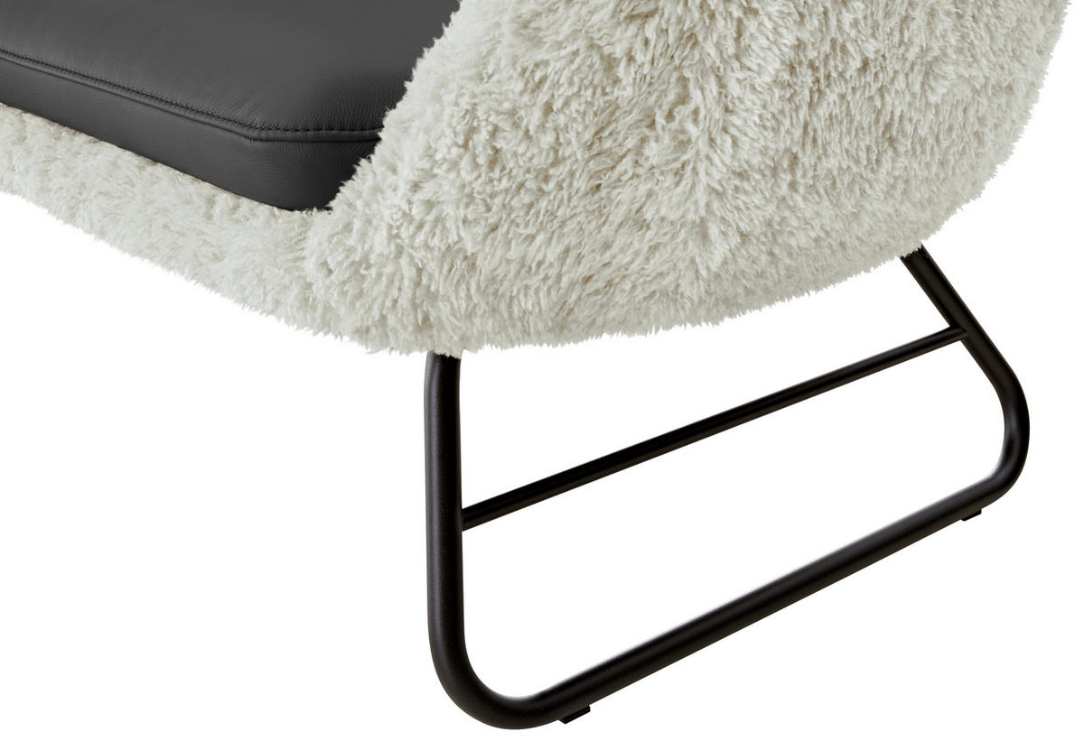 SITZBANK 219/87/78 cm  in Beige, Graublau  - Graublau/Beige, Design, Leder/Textil (219/87/78cm) - Koinor