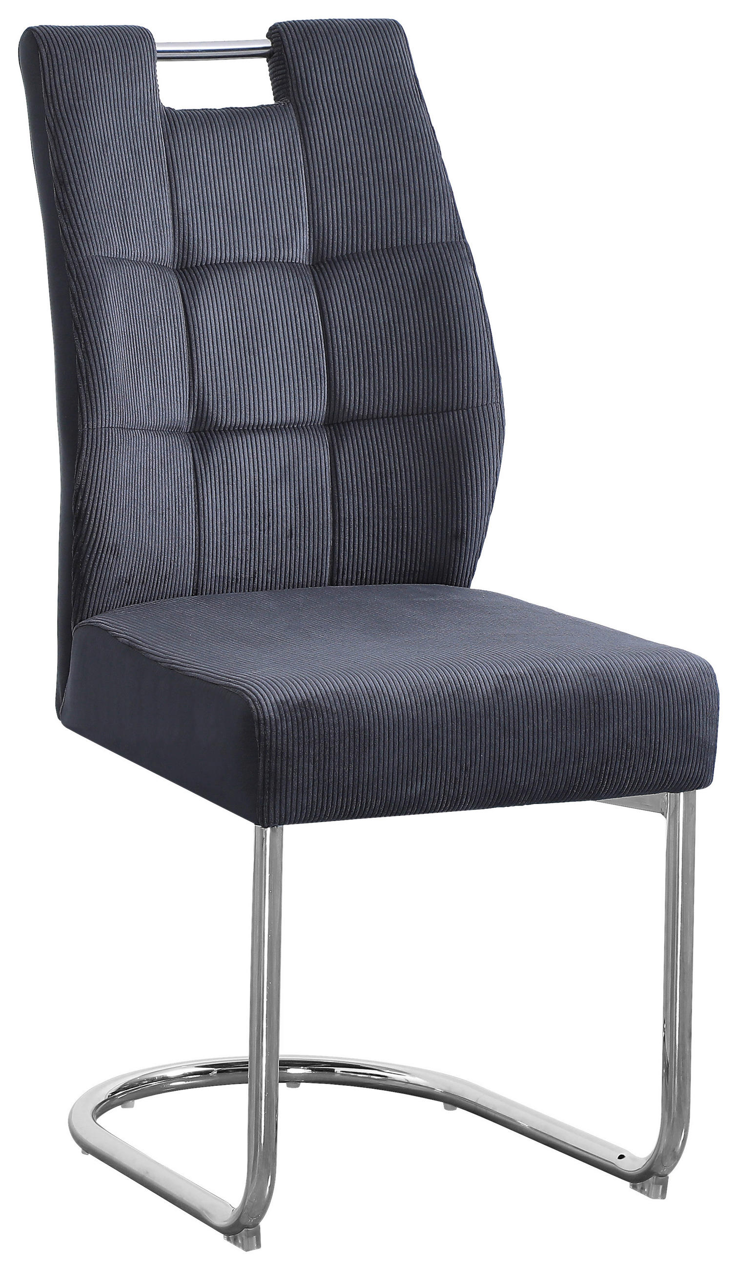 SCHWINGSTUHL  in Eisen Mikrofaser  - Chromfarben/Grau, Design, Textil/Metall (45/97/59cm) - Carryhome