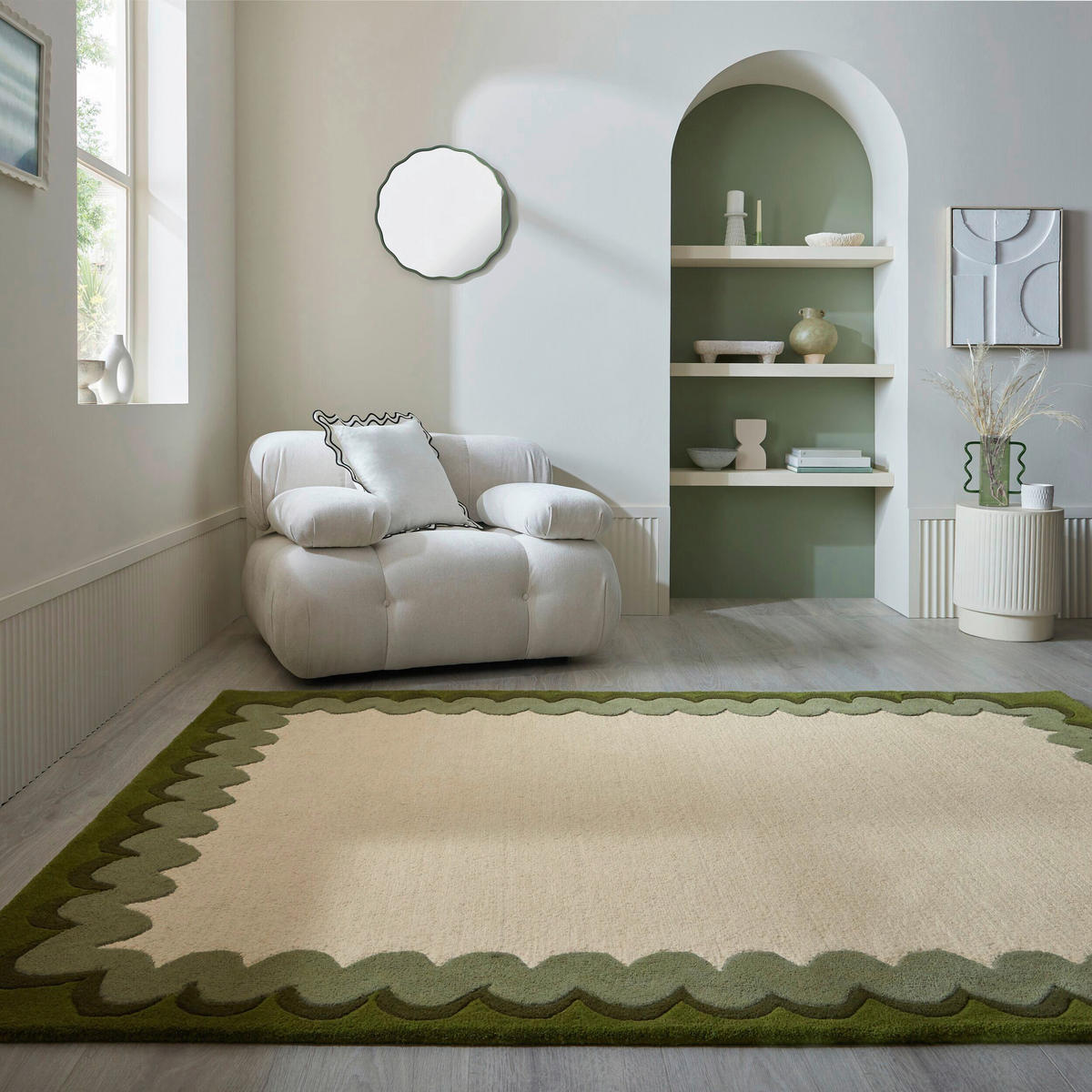 WOLLTEPPICH 200/290 cm Wiggle Grün  - Grün, Basics, Textil (200/290cm) - Flair Rugs