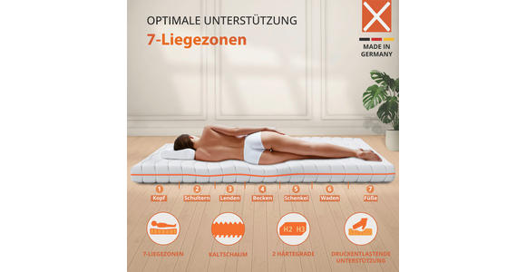 WENDEMATRATZE 80/200 cm Höhe ca. 14 cm - Weiß, Basics, Textil (80/200cm) - Xora