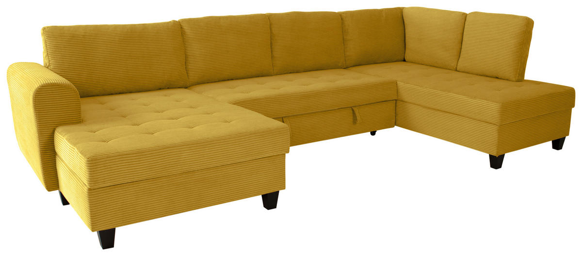 WOHNLANDSCHAFT MORITZ Senfgelb Cord  - Senfgelb, Trend, Textil (155/324/178cm) - P & B