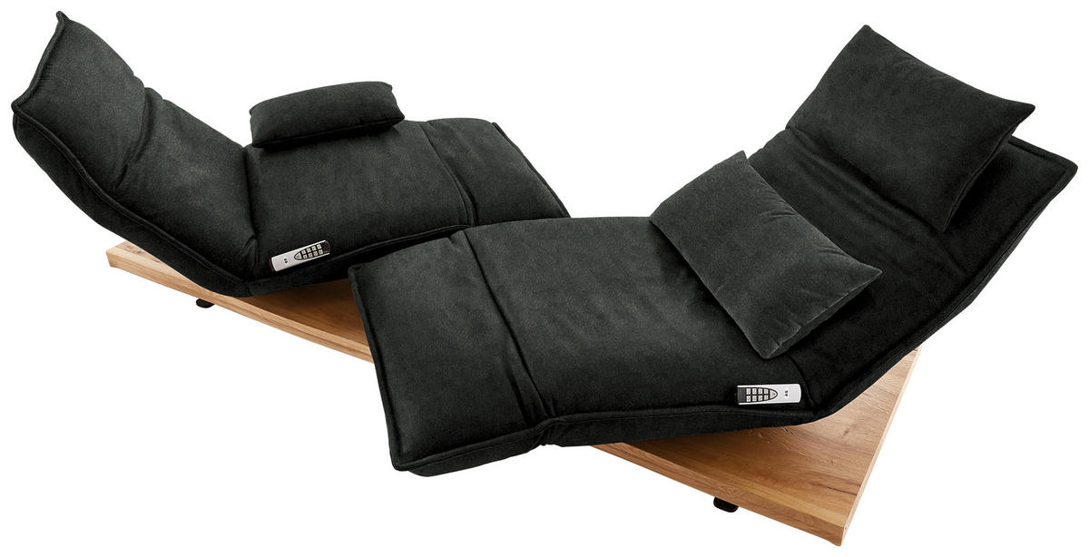 2-SITZER-SOFA in Echtleder Dunkelgrün  - Dunkelgrün/Eichefarben, Natur, Leder/Holz (240/63/115cm) - Koinor