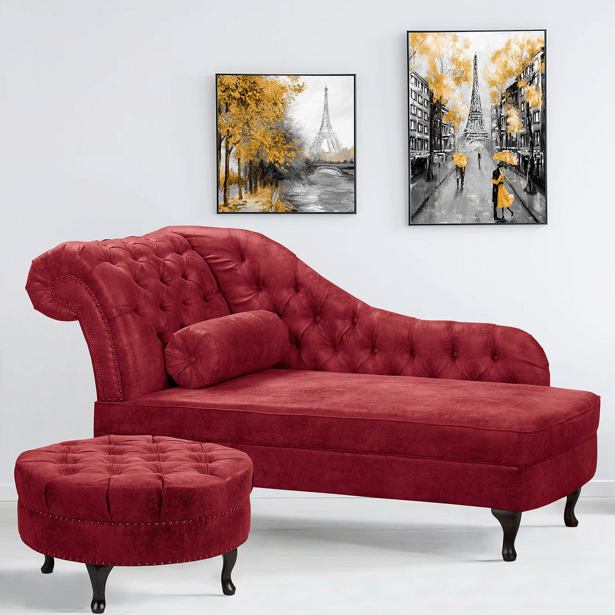 HOCKER Pako Lederlook Rostfarben  - Rostfarben/Braun, Design, Holz/Textil (80/45/80cm) - Livetastic