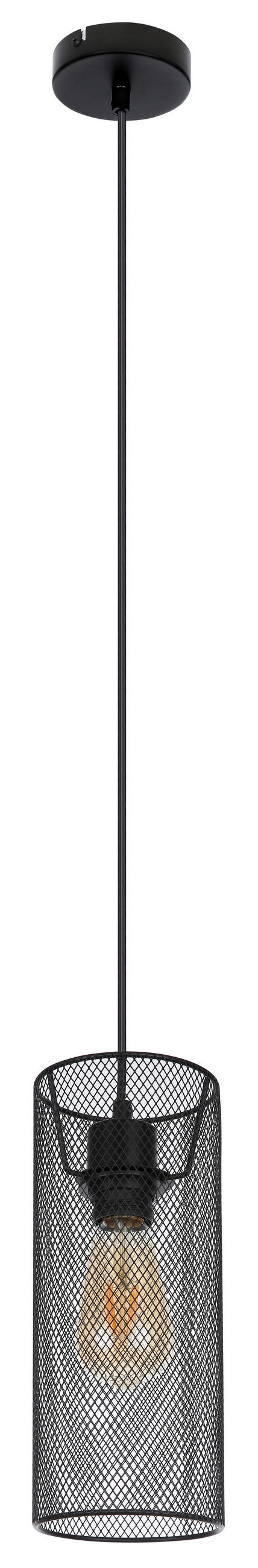 HÄNGELEUCHTE 12/120 cm   - Schwarz, Basics, Metall (12/120cm) - Globo