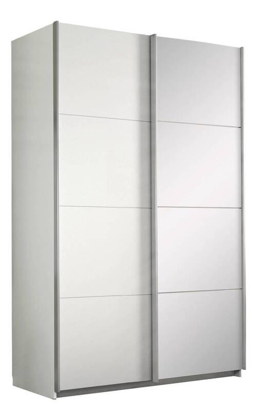 SCHWEBETÜRENSCHRANK 136/210/62 cm 2-türig Weiß  - Alufarben/Weiß, Design, Glas/Holzwerkstoff (136/210/62cm) - Carryhome