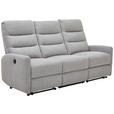 3-SITZER-SOFA Webstoff Hellgrau  - Hellgrau/Schwarz, Design, Kunststoff/Textil (192/105/94cm) - Carryhome