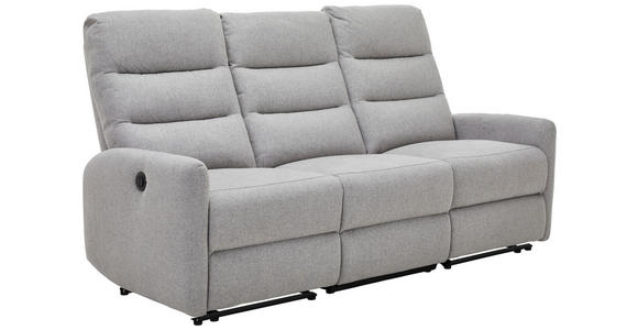 3-SITZER-SOFA Webstoff Hellgrau  - Hellgrau/Schwarz, Design, Kunststoff/Textil (192/105/94cm) - Carryhome