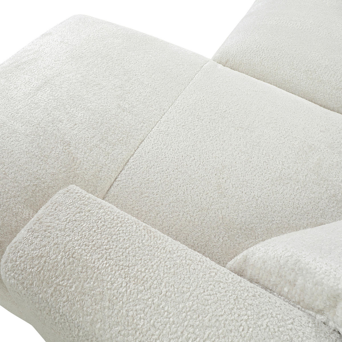 ECKSOFA in Chenille Creme  - Creme/Schwarz, Modern, Kunststoff/Textil (231/178cm) - Carryhome