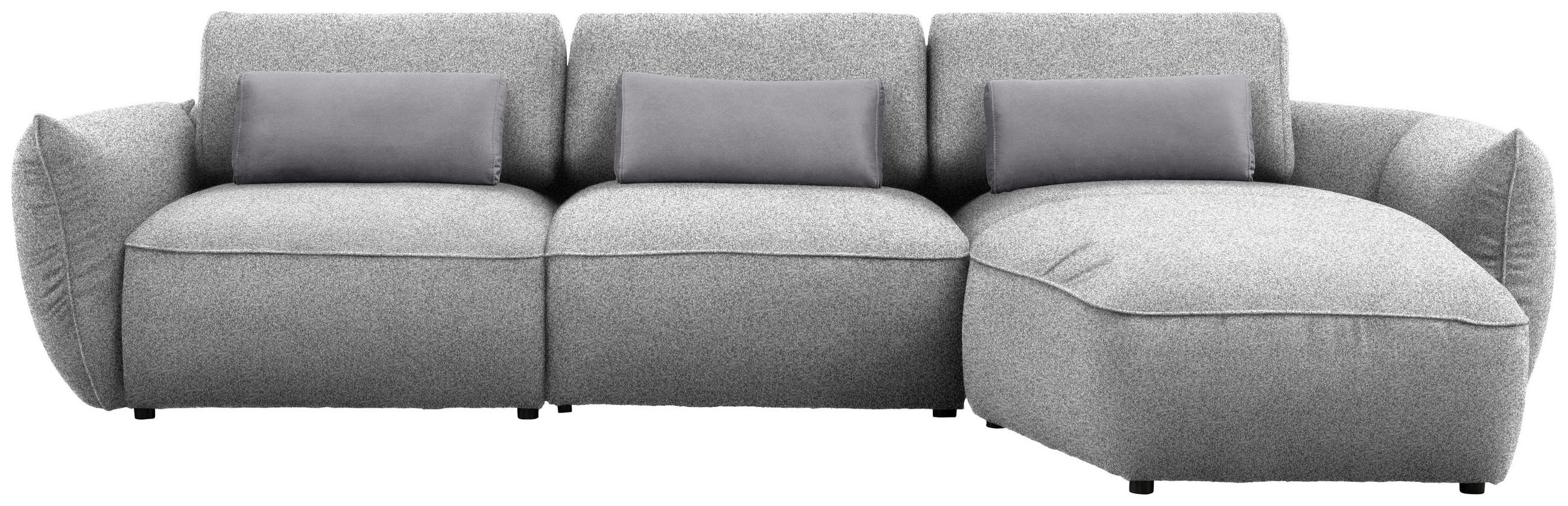 ECKSOFA Chenille Hellgrau  - Taupe/Hellgrau, Design, Kunststoff/Textil (340/190cm) - Belluti