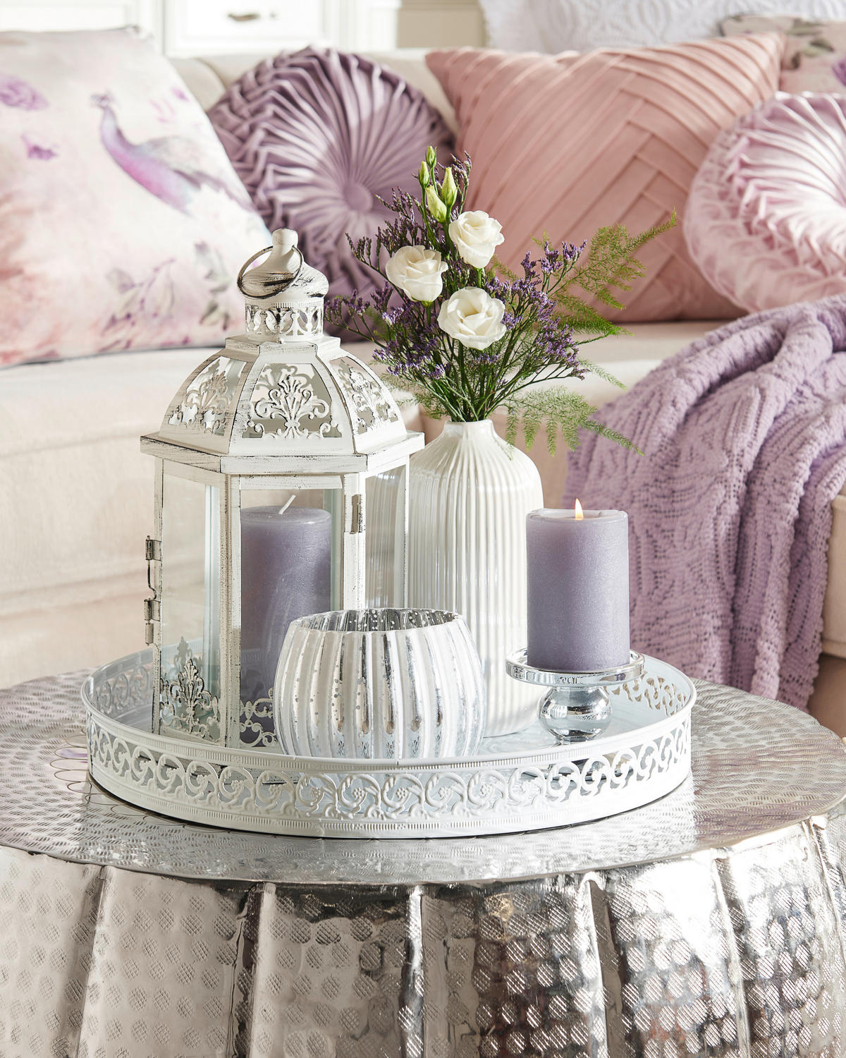 DEKORAČNÍ PODNOS, kov, 31/3,75 cm - bílá, Lifestyle, kov (31/3,75cm) - Ambia Home