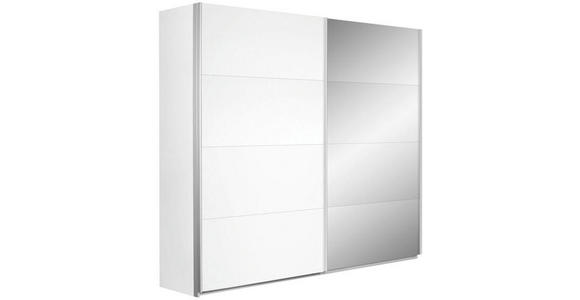 SCHWEBETÜRENSCHRANK in Weiß - Alufarben/Weiß, Design, Glas/Holzwerkstoff (226/210/62cm) - Xora