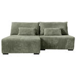 ECKSOFA  in Cord Olivgrün  146/210 cm  - Schwarz/Olivgrün, MODERN, Holz/Textil (146/210cm) - Carryhome
