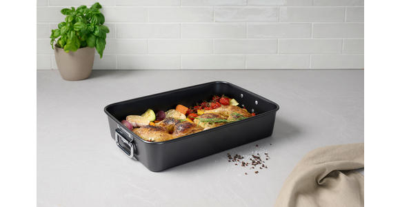 BRÄTER - Dunkelgrau/Silberfarben, KONVENTIONELL, Metall (40/28/8cm) - Homeware Profession.