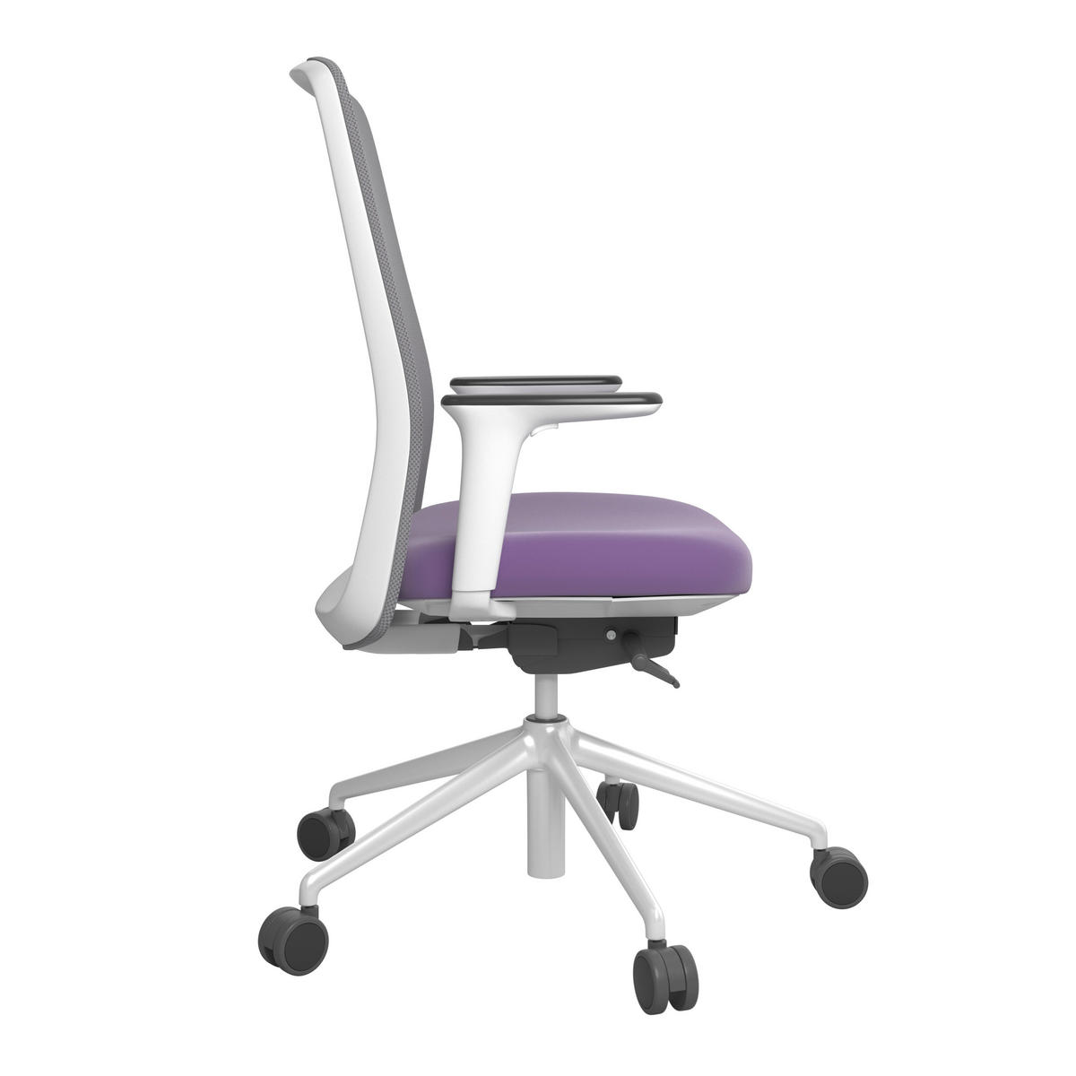 DREHSTUHL Lederlook Grau, Lila, Weiß  - Lila/Weiß, MODERN, Kunststoff/Textil (70/103-115/70cm)
