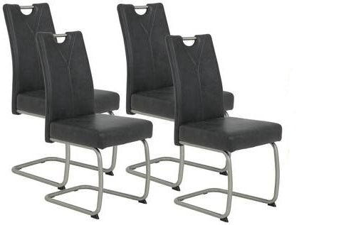 Schwingstuhl Sophia Anthrazit Gepolstert Mit Griff 4er-Set