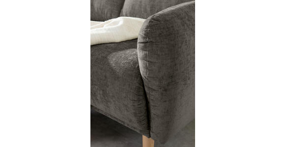 ECKSOFA Dunkelgrau Flachgewebe  - Dunkelgrau/Buchefarben, KONVENTIONELL, Holz/Textil (144/230cm) - Carryhome