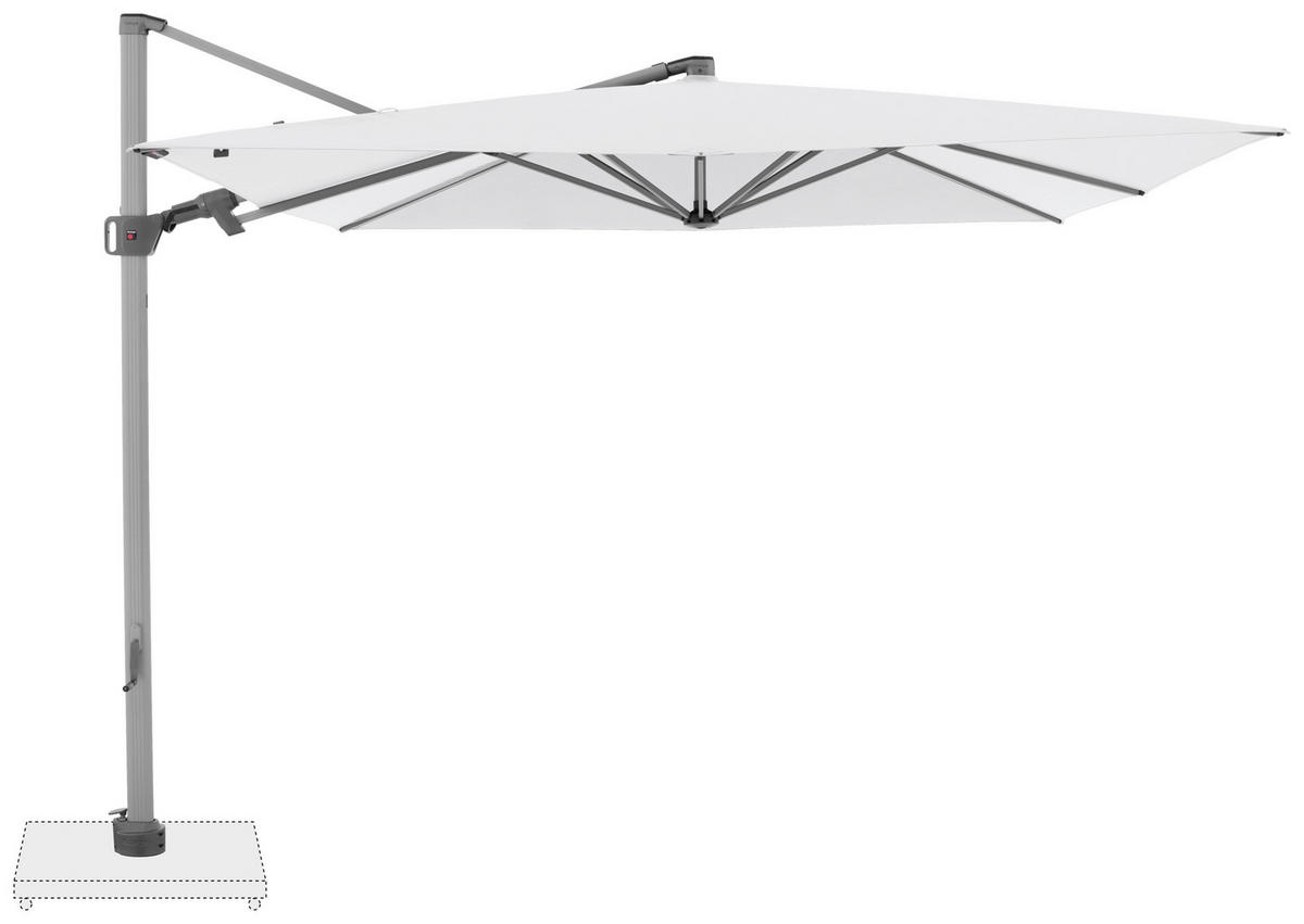AMPELSCHIRM 275 cm Weiß  - Silberfarben/Alufarben, KONVENTIONELL, Textil/Metall (275/263cm) - KNIRPS