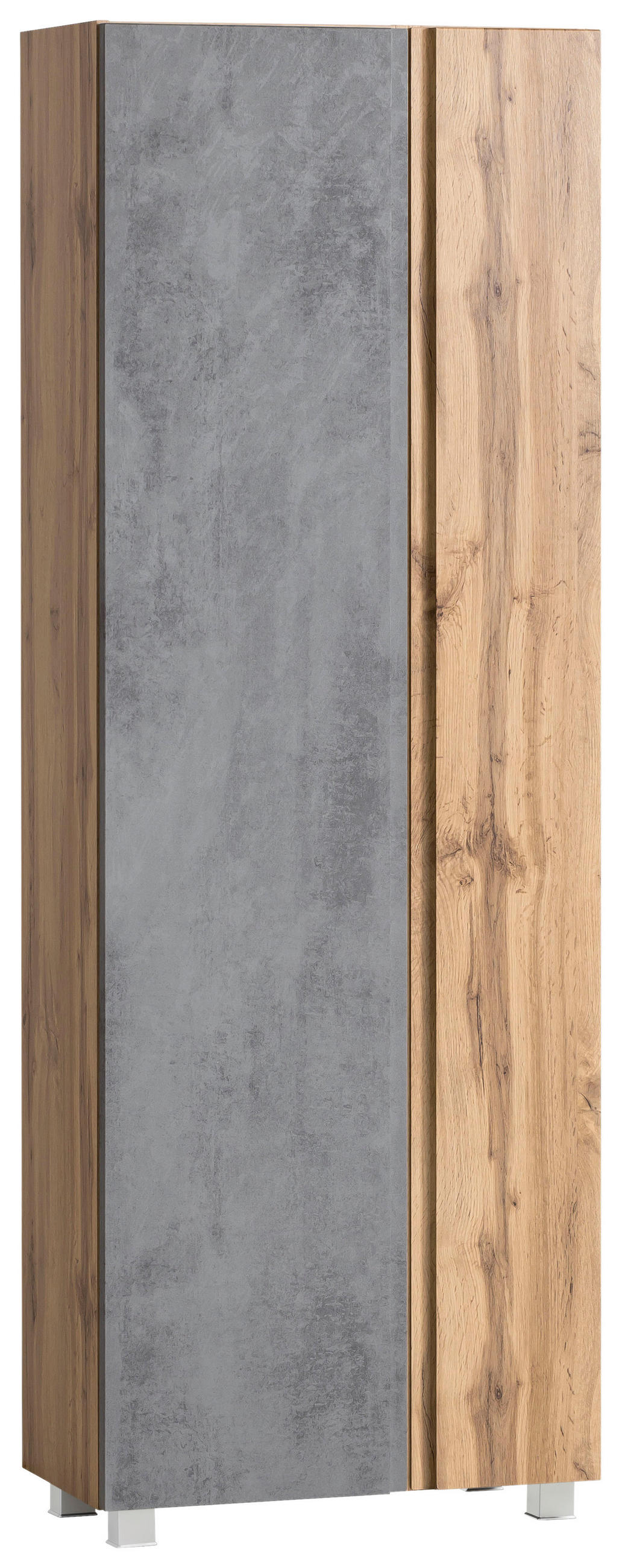HOCHSCHRANK 65/180/35 cm  - Eiche Wotan/Hellgrau, Modern, Holzwerkstoff (65/180/35cm) - Held
