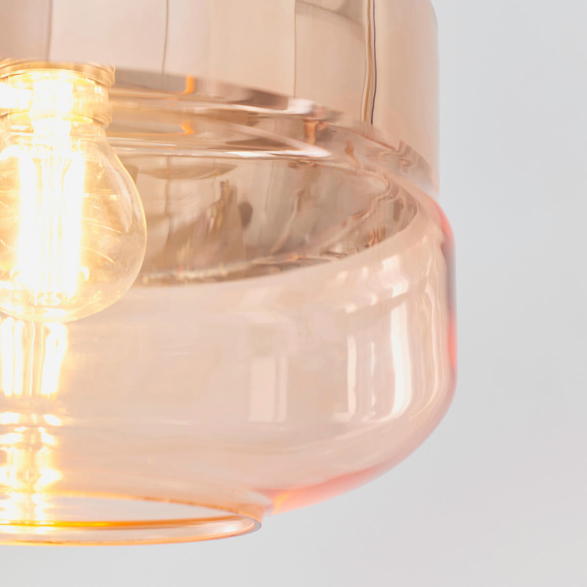 HÄNGELEUCHTE 24,6/128,4 cm  - Cognac/Kupferfarben, Design, Glas (24,6/128,4cm) - ENDON