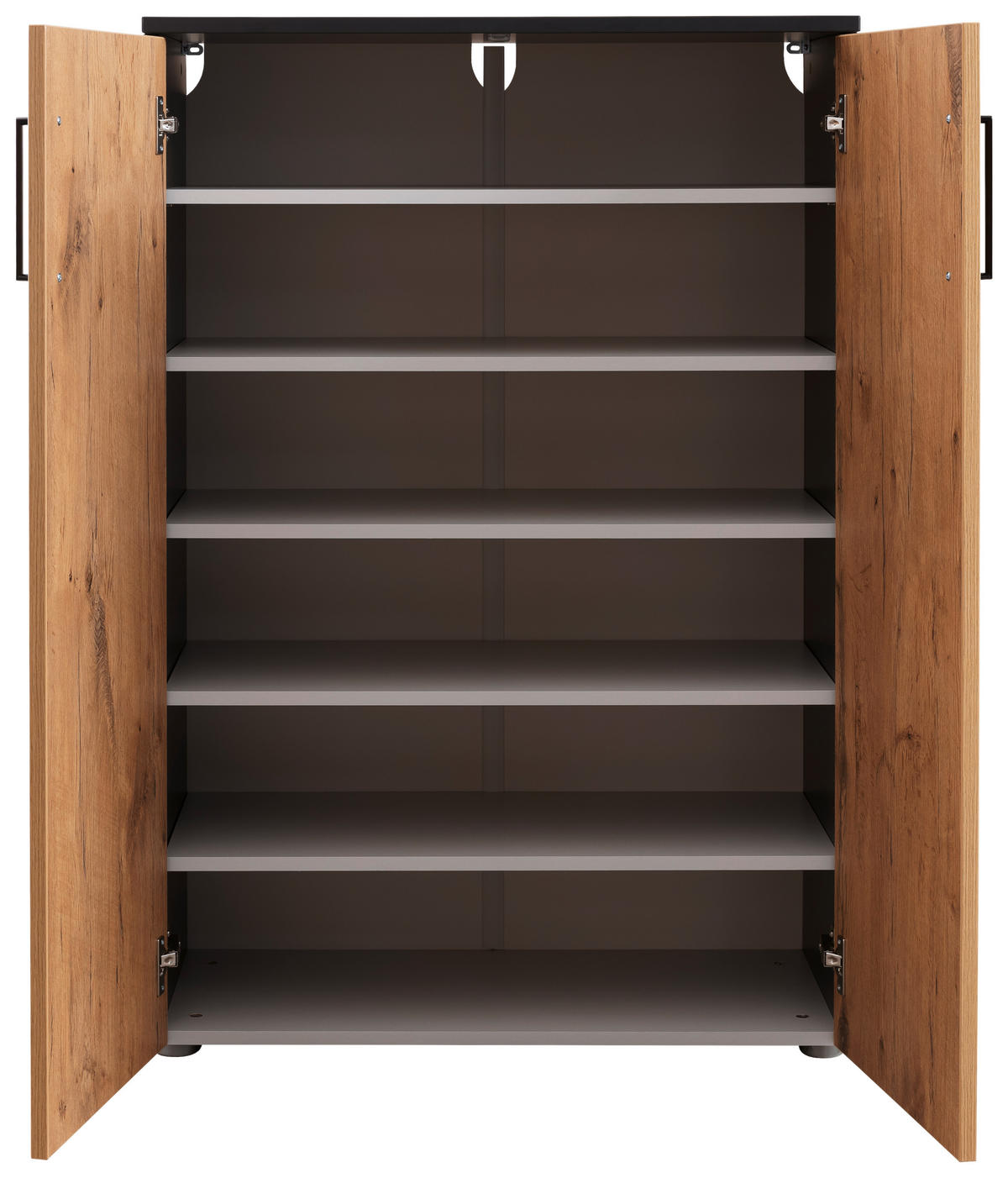 SCHUHSCHRANK 80/120/38 cm  - Wildeiche/Anthrazit, Basics, Holzwerkstoff/Kunststoff (80/120/38cm) - Moderano