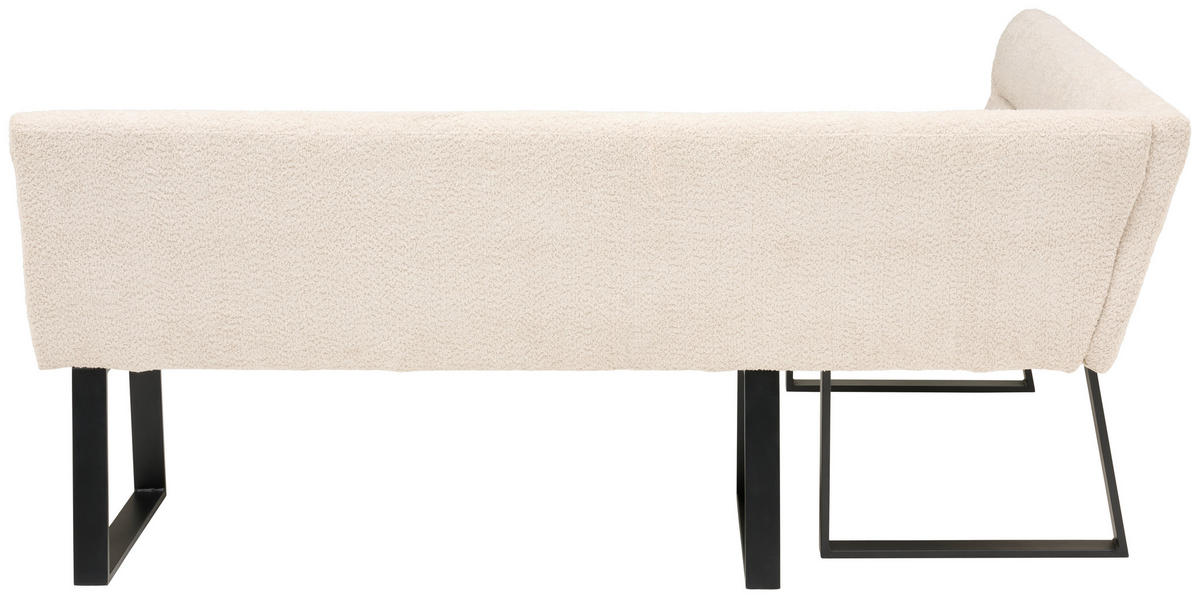 ECKBANK 150/190 cm Webstoff, Bouclé Beige   - Beige/Schwarz, KONVENTIONELL, Textil/Metall (150/190cm) - MID.YOU