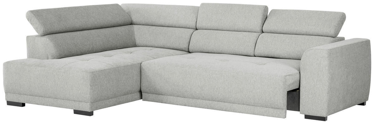 ECKSOFA in Struktur Grau  - Schwarz/Grau, Design, Kunststoff/Textil (205/284cm) - MID.YOU