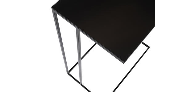 BEISTELLTISCH in Metall, Glas 50/30/68 cm - Schwarz, Design, Glas/Metall (50/30/68cm) - Novel