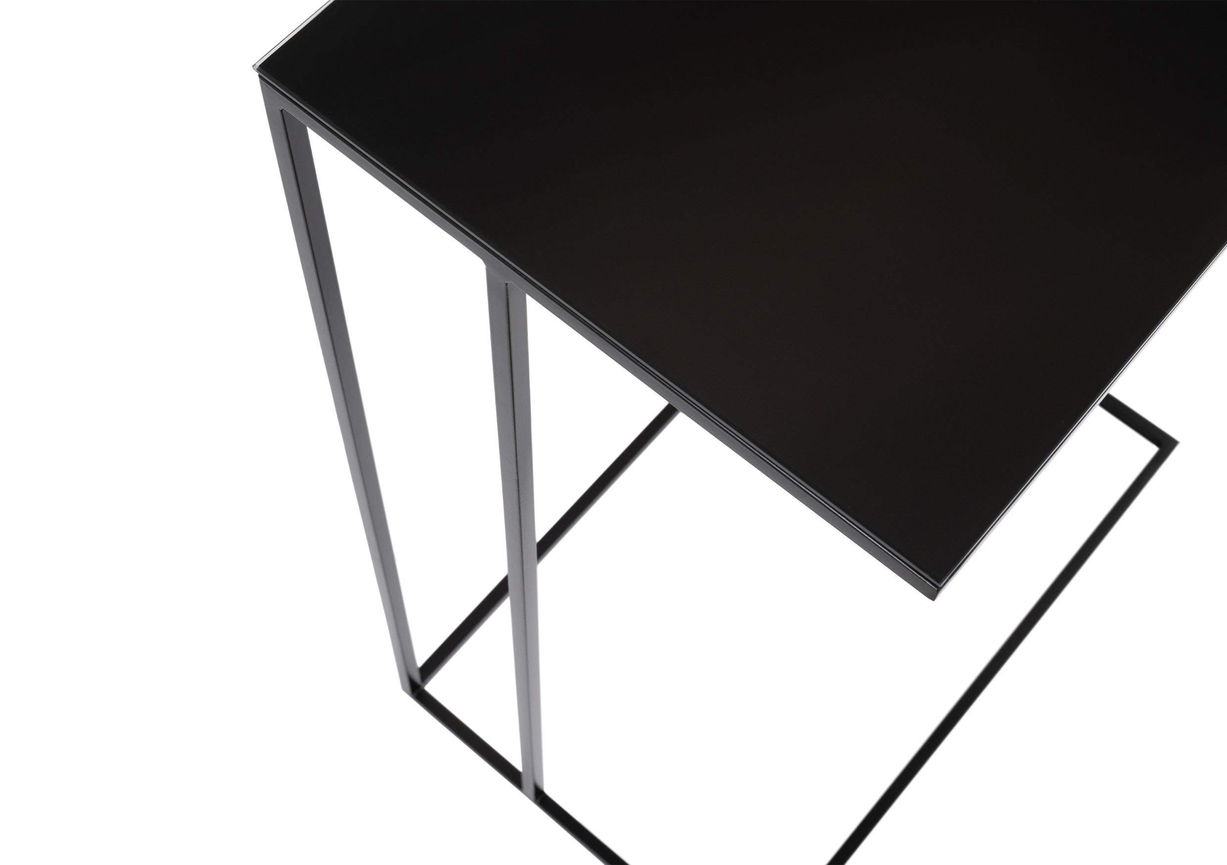 BEISTELLTISCH in Metall, Glas 50/30/68 cm  - Schwarz, Design, Glas/Metall (50/30/68cm) - Novel