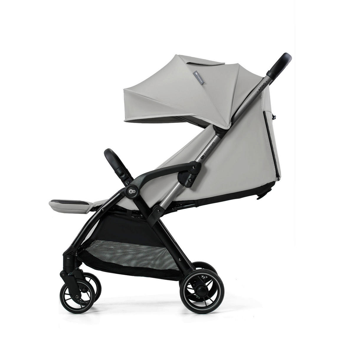 BUGGY Apino  - Hellgrau/Schwarz, Basics (47/99/93cm) - kinderkraft