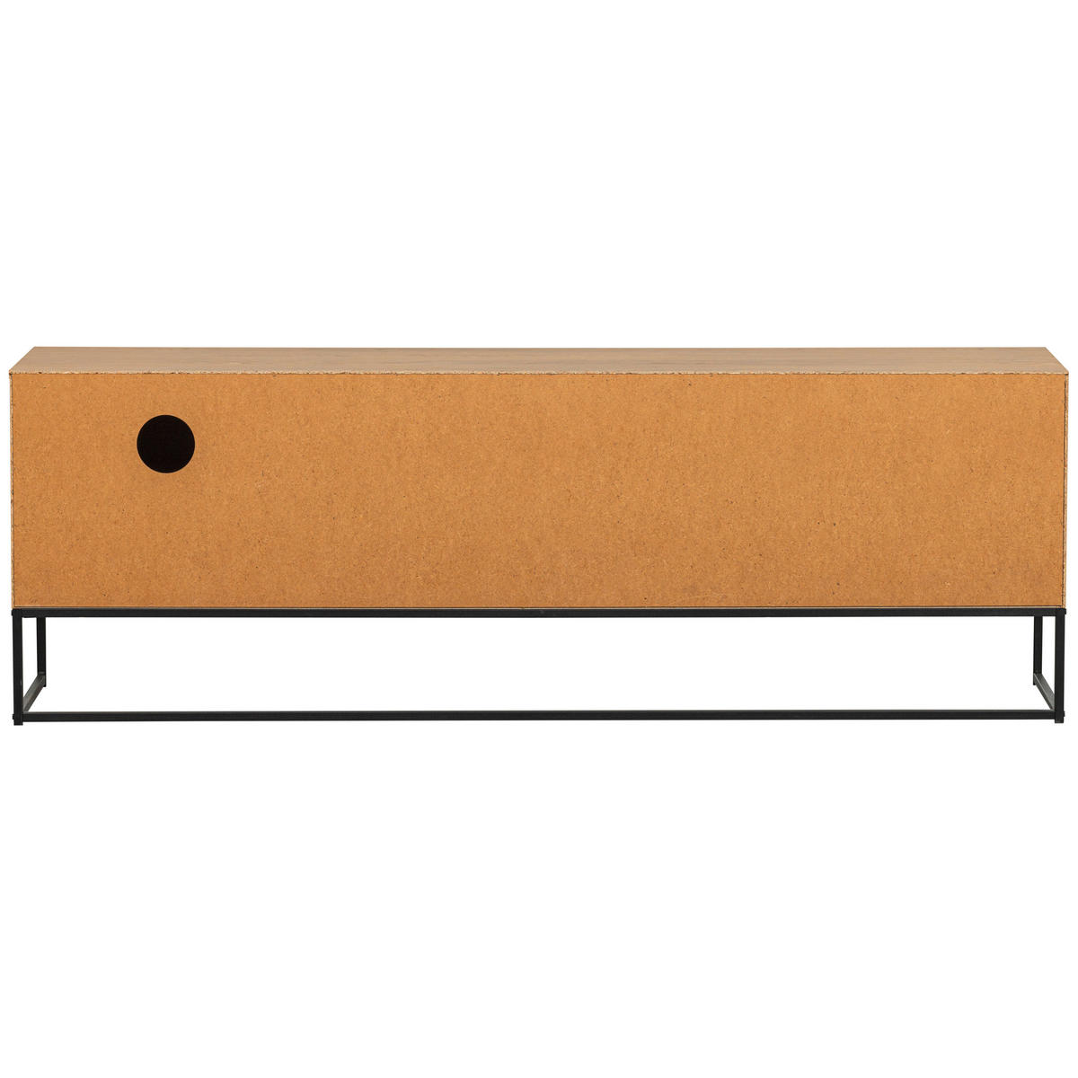 LOWBOARD Silas  in 180/61/44 cm  - Eichefarben/Schwarz, Design, Holz/Metall (180/61/44cm) - Livetastic