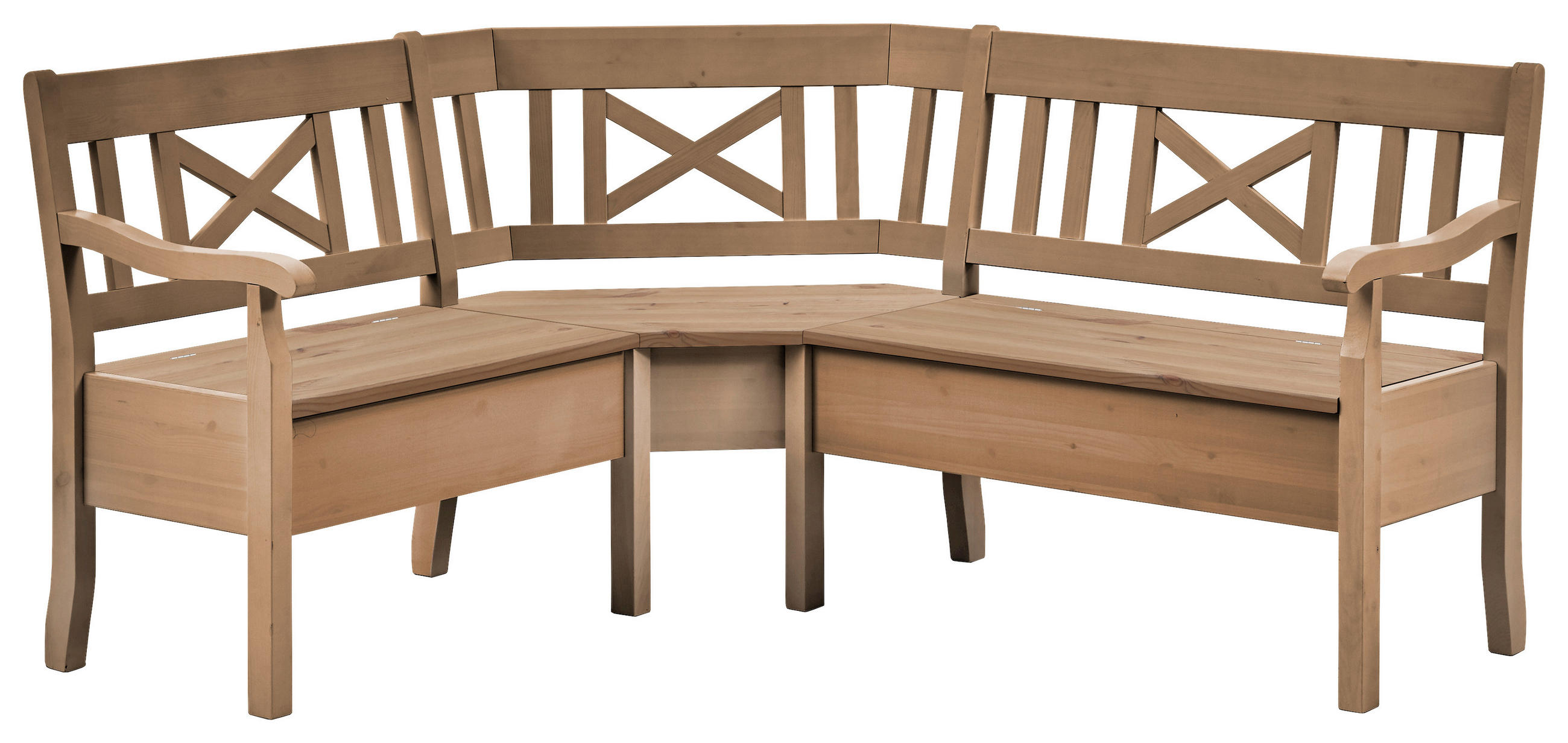 ECKBANK 170/147 cm Laugenfarbig Kiefer massiv   - Laugenfarbig, ROMANTIK / LANDHAUS, Holz (170/147cm) - Boxxx