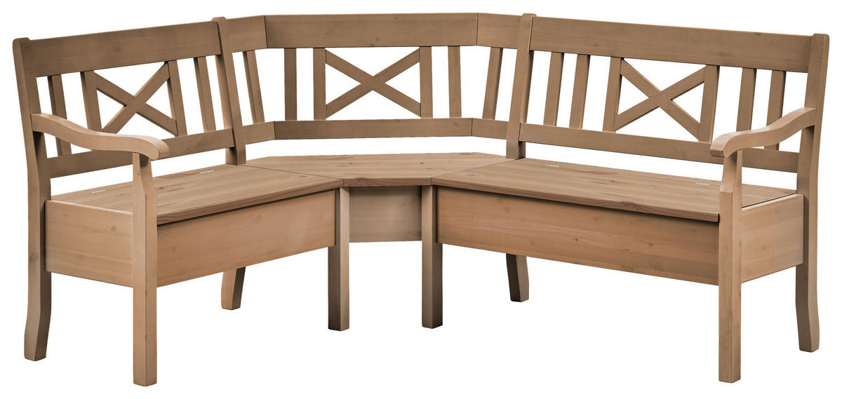ECKBANK 170/147 cm Laugenfarbig Kiefer massiv   - Laugenfarbig, ROMANTIK / LANDHAUS, Holz (170/147cm) - Boxxx
