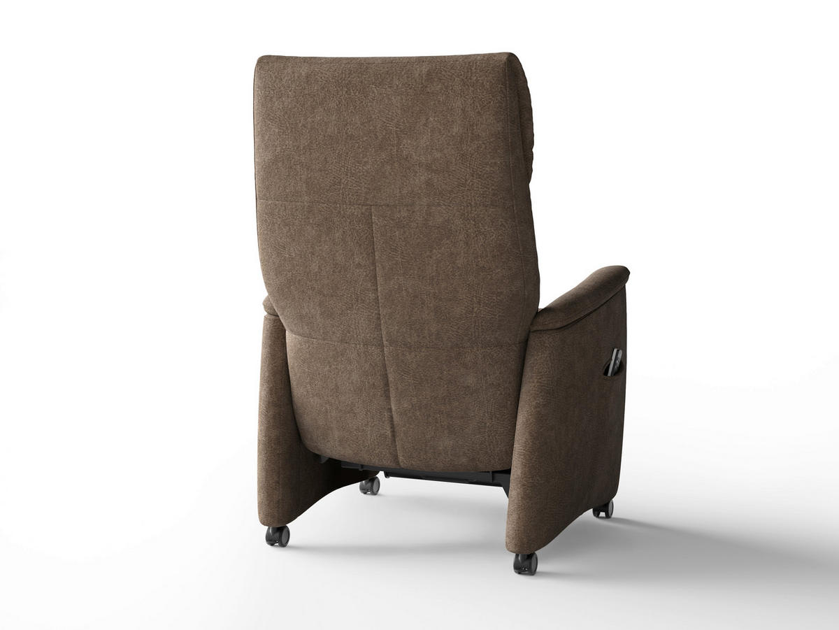 RELAXSESSEL TV CREMONA COMFORT E L3 Mikrofaser Kopfteilverstellung, Fußteilverstellung, Rücken echt    - Schwarz/Braun, Basics, Kunststoff/Textil (76/114/84cm) - Sit & More