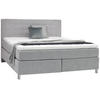 BOXSPRINGBETT 180/200 cm  in Hellgrau  - Chromfarben/Hellgrau, KONVENTIONELL, Kunststoff/Textil (180/200cm) - Voleo