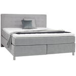 BOXSPRINGBETT 180/200 cm  in Hellgrau  - Chromfarben/Hellgrau, KONVENTIONELL, Kunststoff/Textil (180/200cm) - Voleo