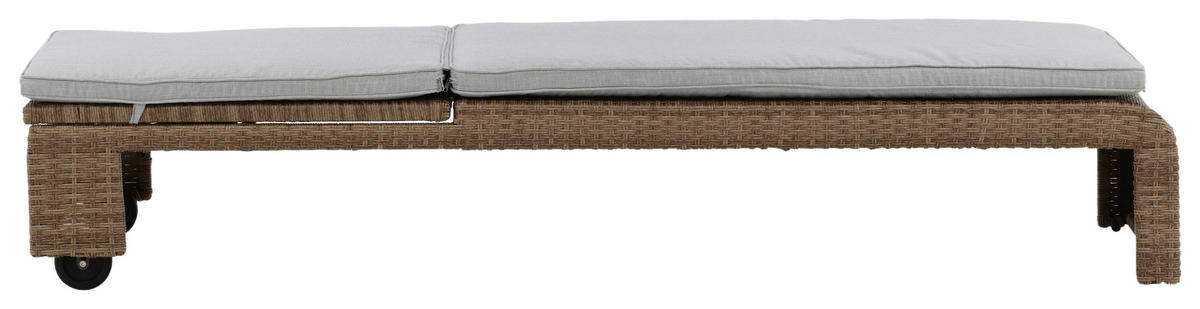 SONNENLIEGE 60/32/196 cm  - Sandfarben/Hellbraun, KONVENTIONELL, Kunststoff/Textil (60/32/196cm) - Gardenson
