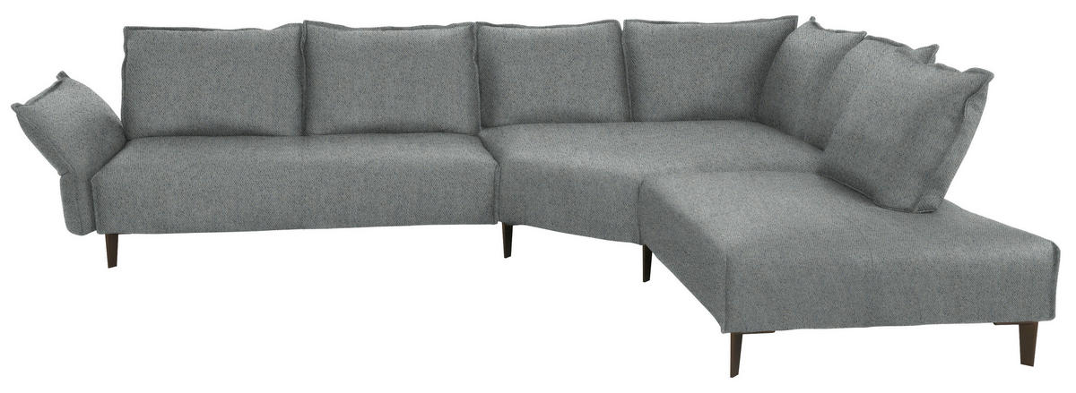 ECKSOFA in Webstoff Dunkelgrau  - Dunkelgrau/Schwarz, Modern, Textil/Metall (340/272cm) - W.Schillig