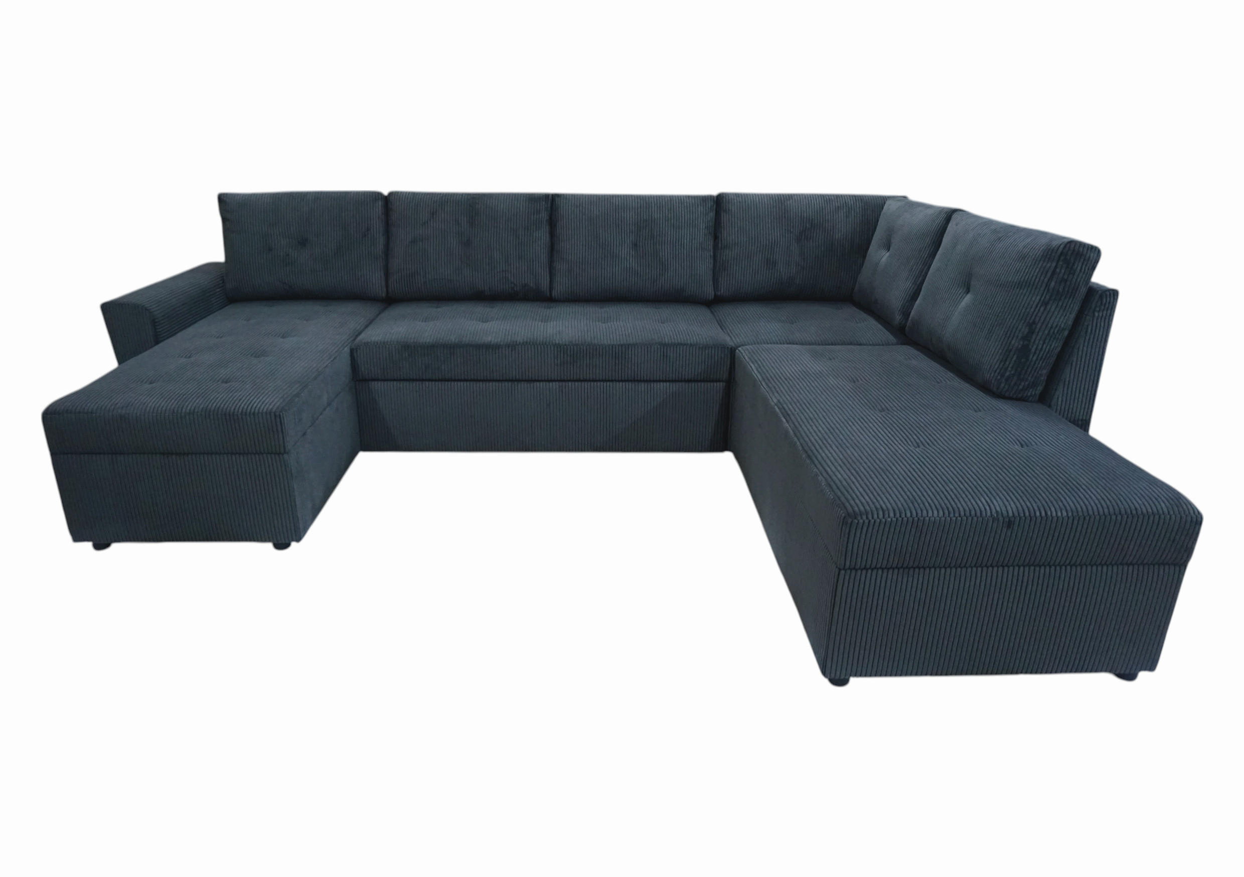 WOHNLANDSCHAFT TERMOLI Anthrazit Cord  - Anthrazit/Schwarz, Design, Kunststoff/Textil (212/297/155cm) - MID.YOU