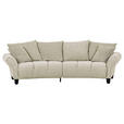BIGSOFA  in Flachgewebe Beige  - Beige/Schwarz, KONVENTIONELL, Holz/Textil (290/78/115cm) - Carryhome