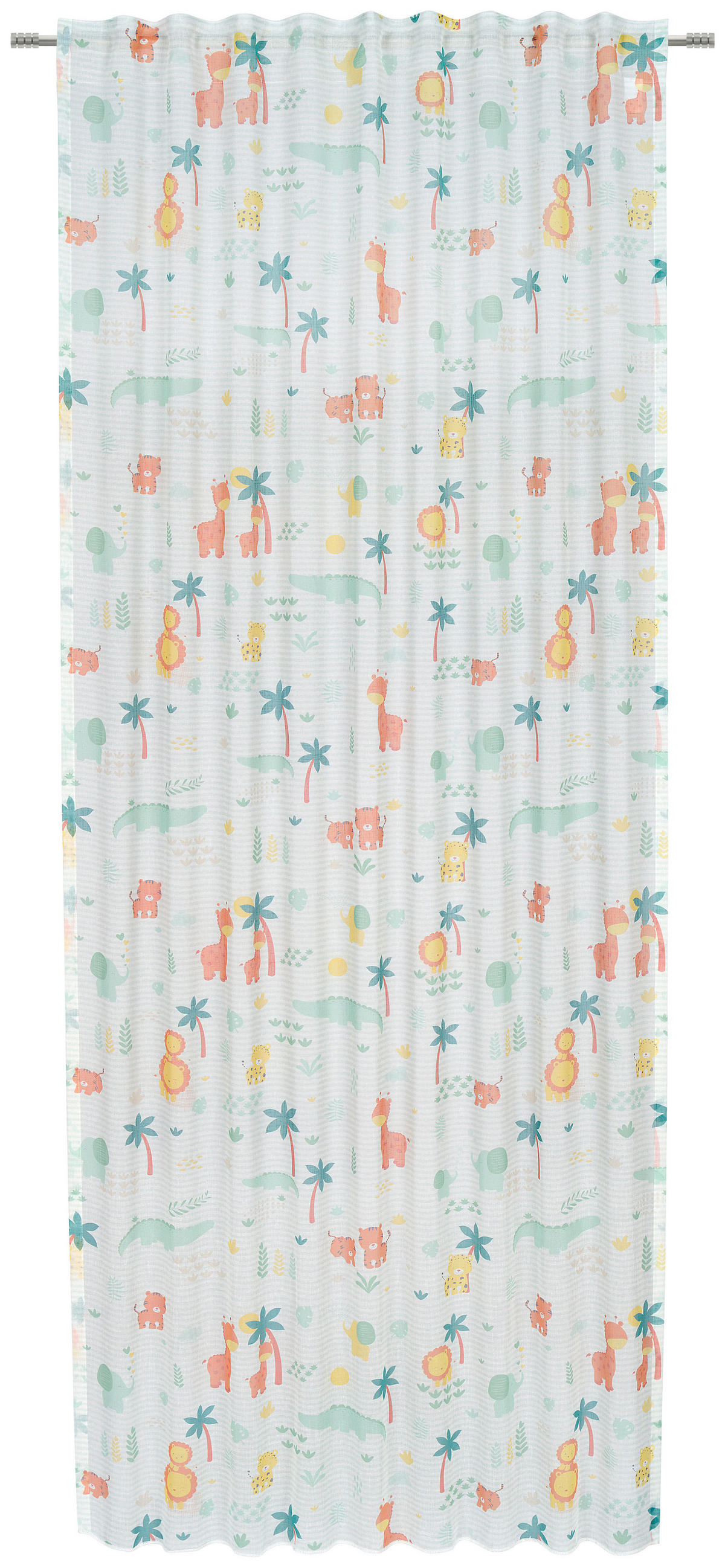 ZAVJESA SA SKRIVENIM OMČAMA višebojno, bijela  135/245 cm  - bijela/višebojno, Basics, tekstil (135/245cm) - Ben'n'jen